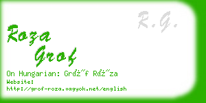 roza grof business card